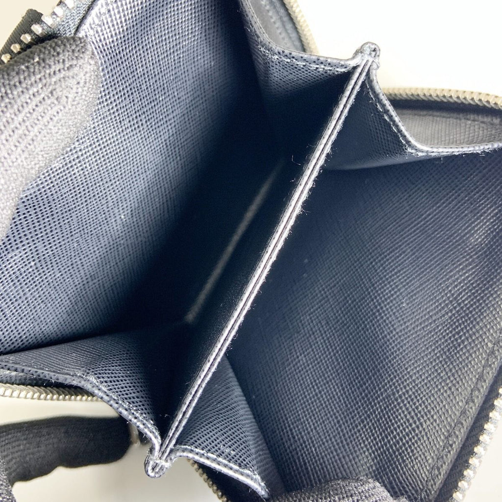 Prada Tessuto Nylon Zip Around Compact Wallet Black — view 8