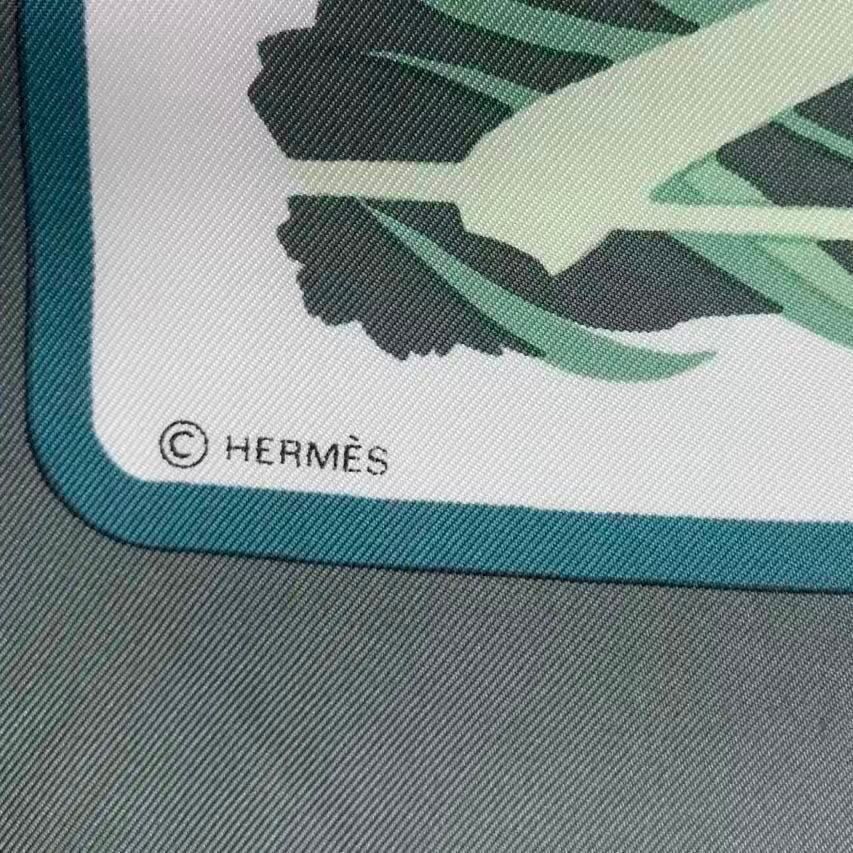 Hermes Scarf Carre 90 Cols Verts Silk Green — view 6