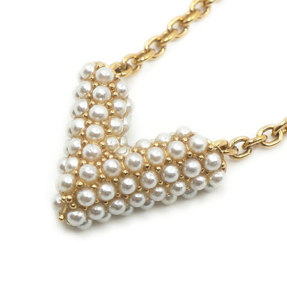 Louis Vuitton Mark Collier Essential Lou Metal Pearl Gold Necklace — view 4