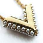 Louis Vuitton Mark Collier Essential Lou Metal Pearl Gold Necklace — view 8