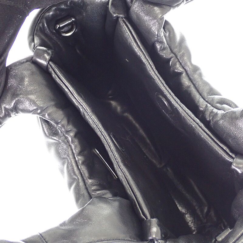 Prada Padded Mini Handbag Leather Black Silver — view 9