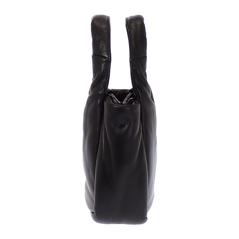 Prada Padded Mini Handbag Leather Black Silver — view 5