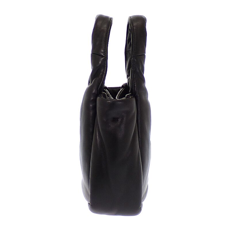 Prada Padded Mini Handbag Leather Black Silver — view 6