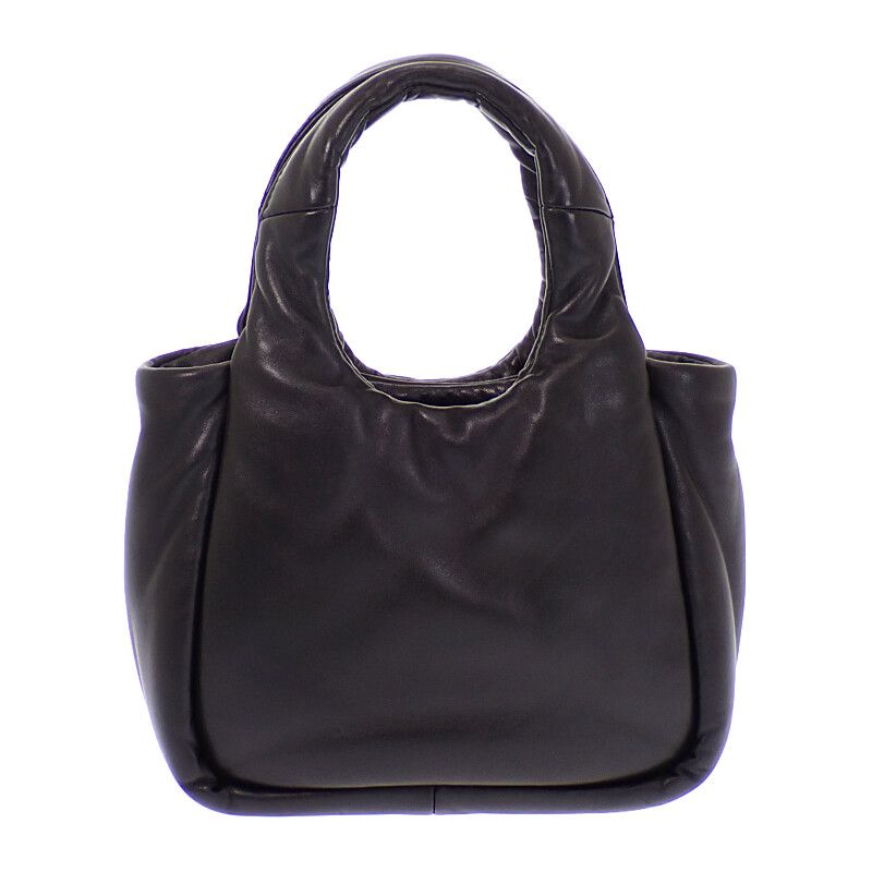 Prada Padded Mini Handbag Leather Black Silver — view 4