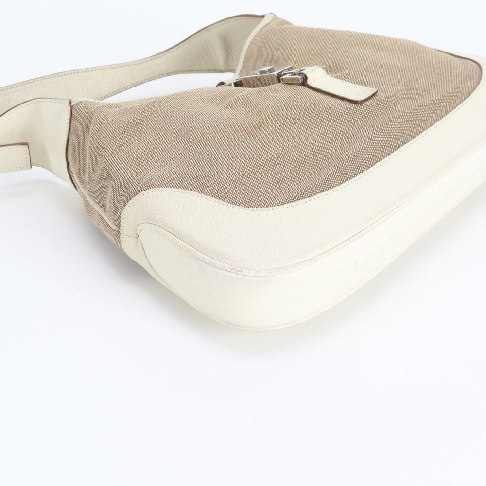 Gucci Jackie 001 Leather Canvas Shoulder Bag Tote — view 4