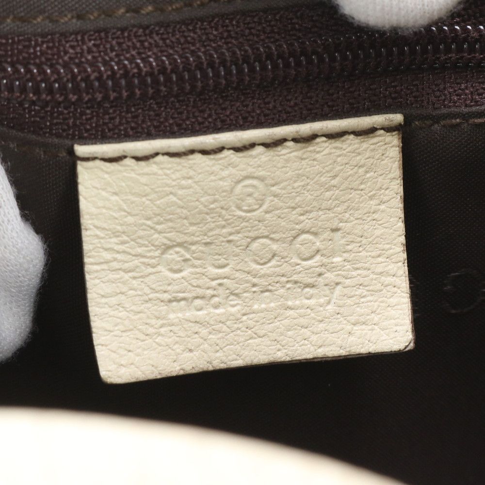 Gucci Jackie 001 Leather Canvas Shoulder Bag Tote — view 9