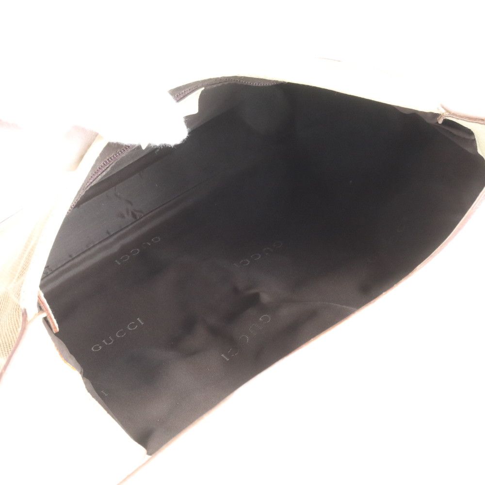 Gucci Jackie 001 Leather Canvas Shoulder Bag Tote — view 7