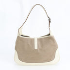 Gucci Jackie 001 Leather Canvas Shoulder Bag Tote — view 3