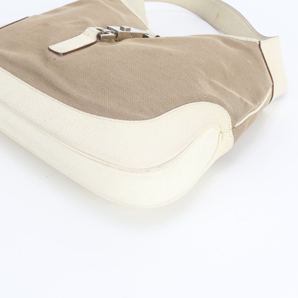 Gucci Jackie 001 Leather Canvas Shoulder Bag Tote — view 5