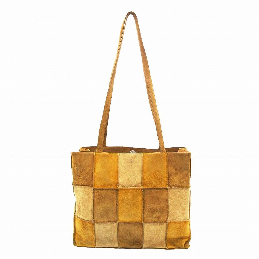 Chanel Chocolate Suede Patchwork Tote Beige — view 2
