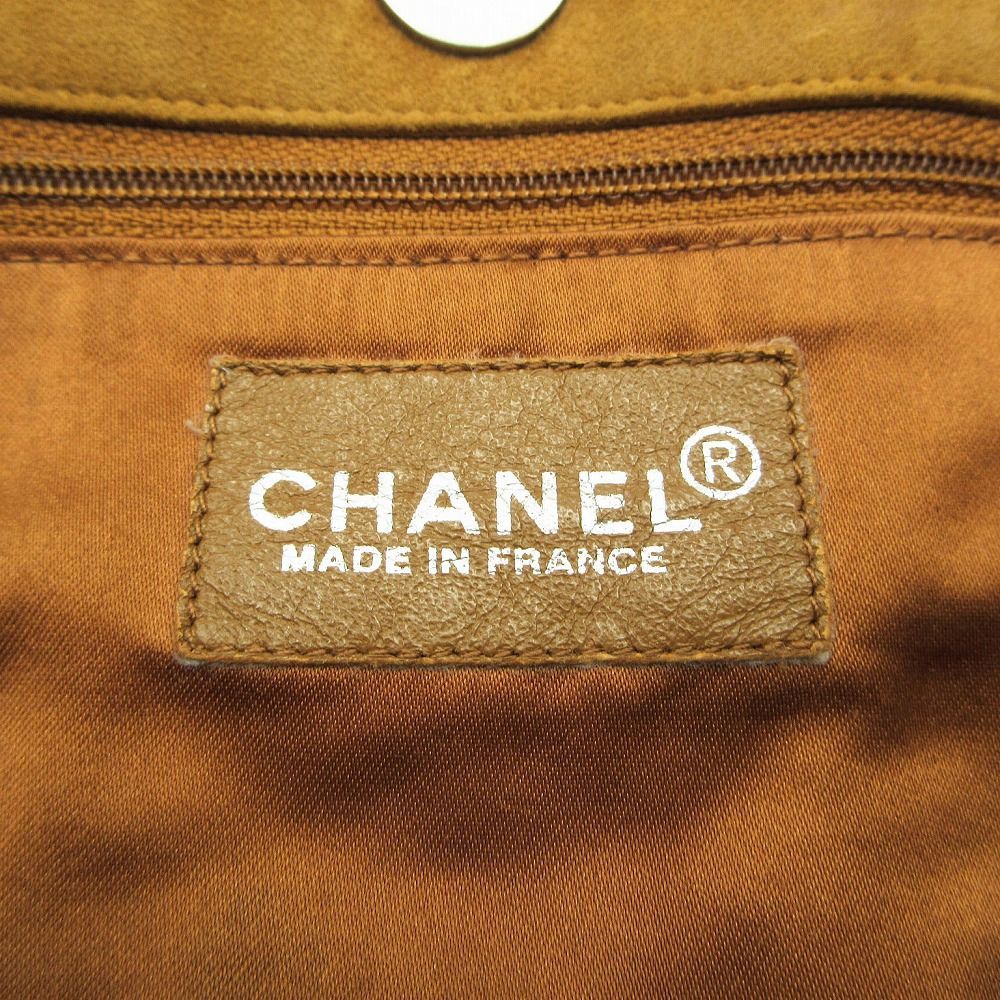 Chanel Chocolate Suede Patchwork Tote Beige — view 8
