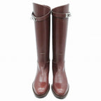 Hermes Kelly Long Boots Shoes Silver Mocha Botte L Veau Velour Moka — view 3
