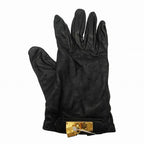 Hermes Leather Gloves Kelly Cadena 7 Black Gold — view 4