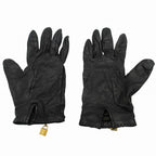 Hermes Leather Gloves Kelly Cadena 7 Black Gold — view 2