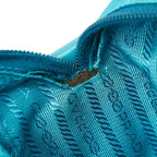 Prada Turquoise Blue Nylon Shoulder Bag — view 9