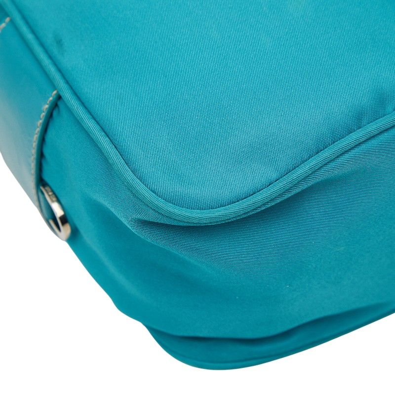 Prada Turquoise Blue Nylon Shoulder Bag — view 6