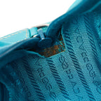 Prada Turquoise Blue Nylon Shoulder Bag — view 8