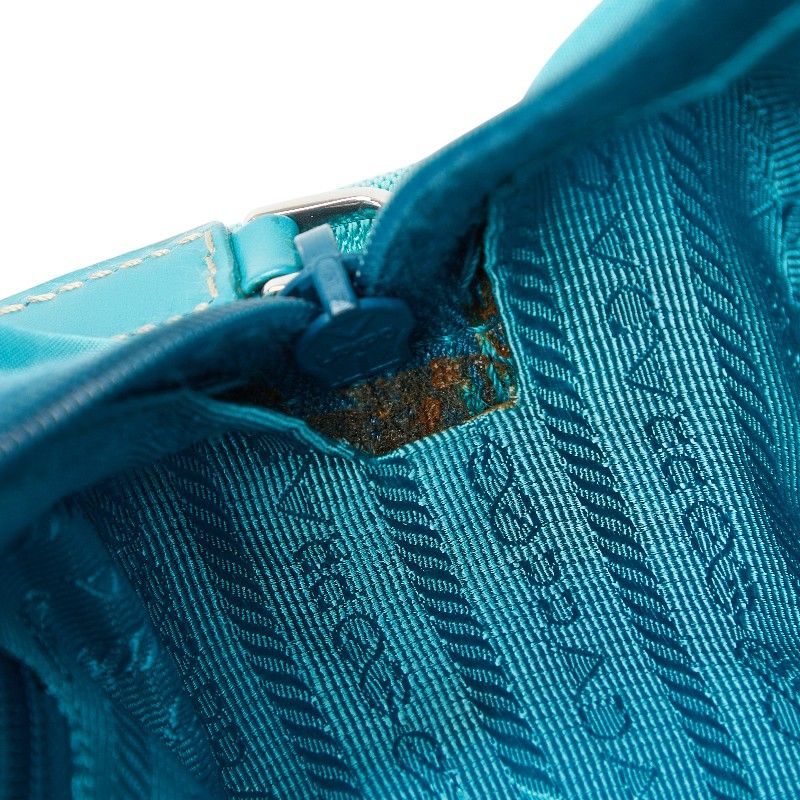Prada Turquoise Blue Nylon Shoulder Bag — view 8
