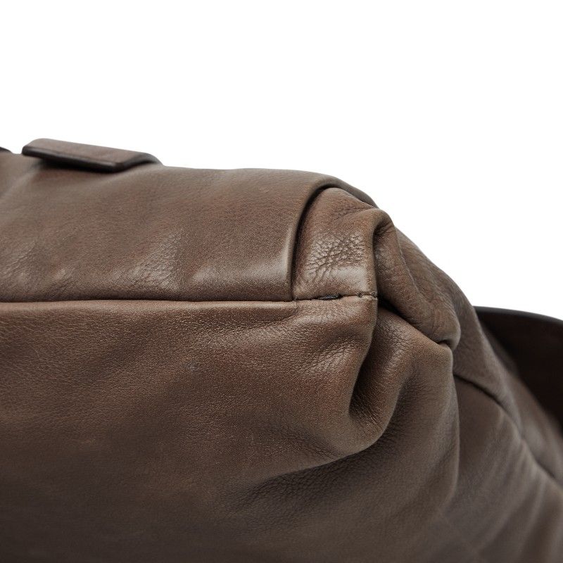 Prada Logo Crossbody Shoulder Bag Brown Leather — view 4