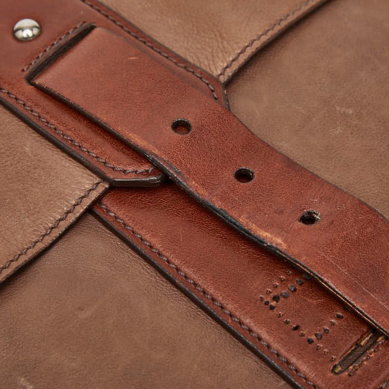 Prada Logo Crossbody Shoulder Bag Brown Leather — view 6