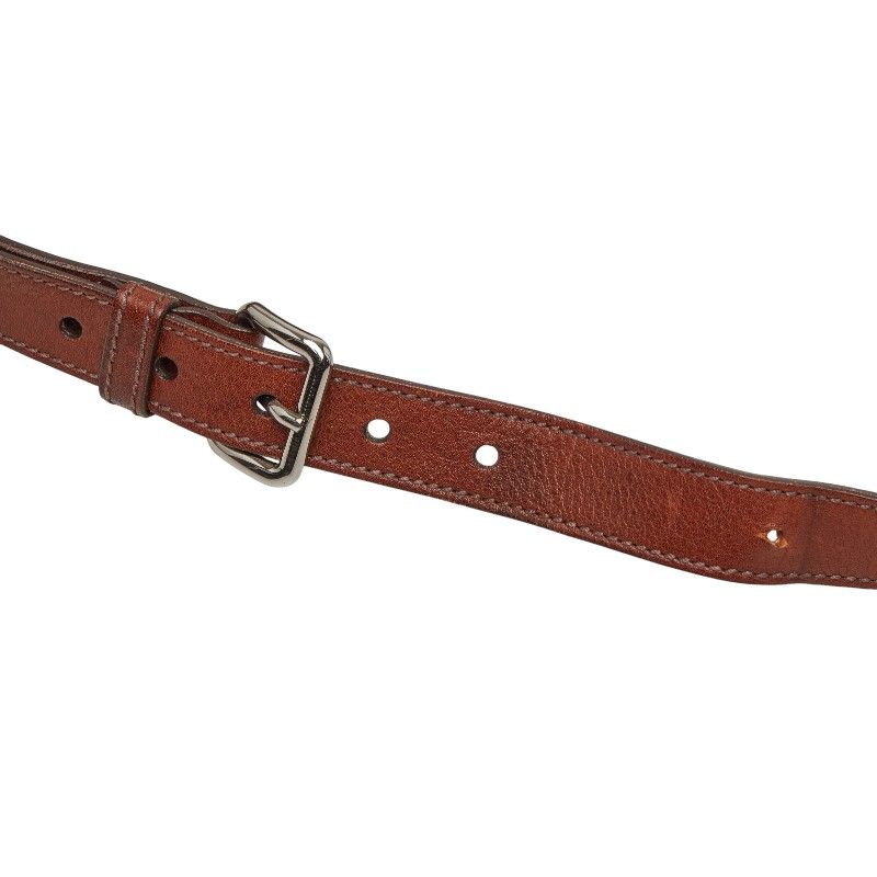 Prada Logo Crossbody Shoulder Bag Brown Leather — view 7