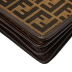 Fendi Zucca Brown Canvas Leather Shoulder Bag — view 6