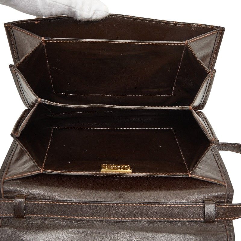 Fendi Zucca Brown Canvas Leather Shoulder Bag — view 9