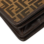 Fendi Zucca Brown Canvas Leather Shoulder Bag — view 5
