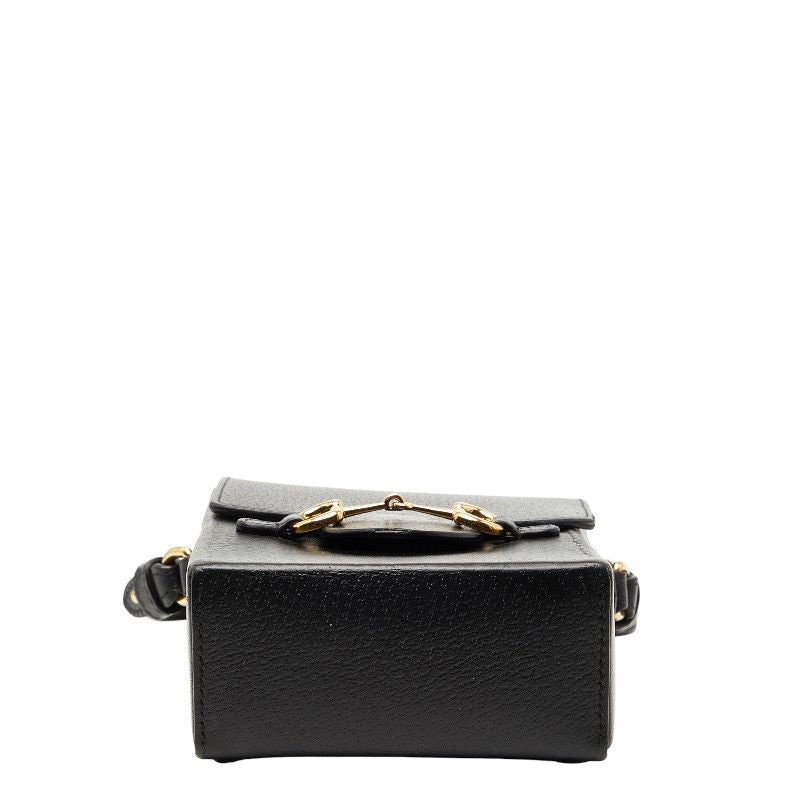 Gucci Horsebit Black Leather Shoulder Bag — view 3