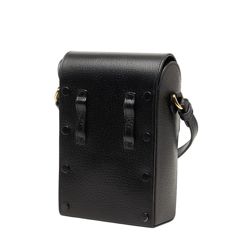 Gucci Horsebit Black Leather Shoulder Bag — view 2