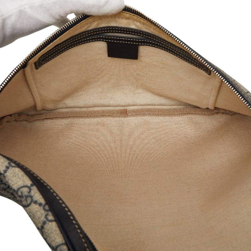 Gucci GG Supreme Belt Bag Beige Navy Leather — view 9