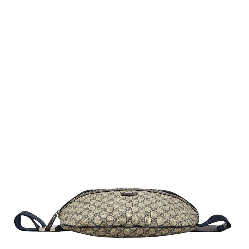 Gucci GG Supreme Belt Bag Beige Navy Leather — view 3