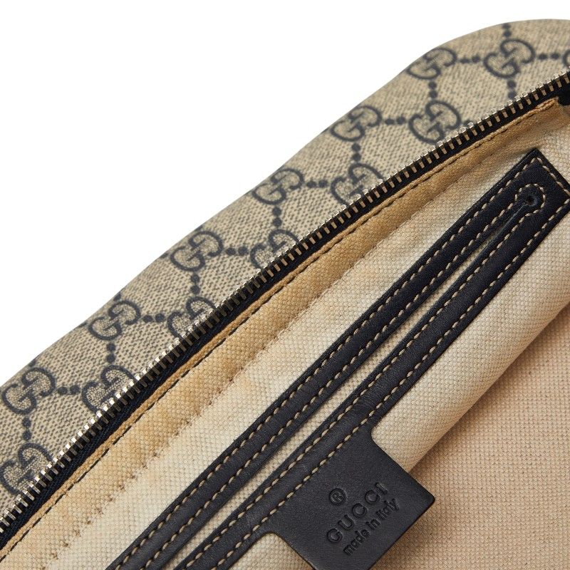 Gucci GG Supreme Belt Bag Beige Navy Leather — view 5