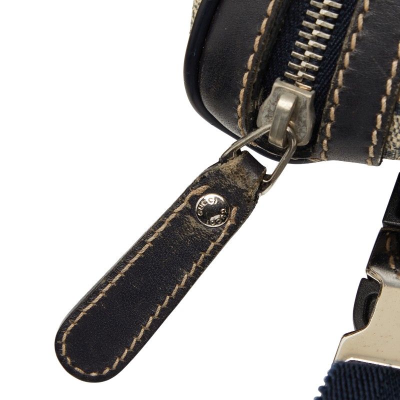 Gucci GG Supreme Belt Bag Beige Navy Leather — view 8