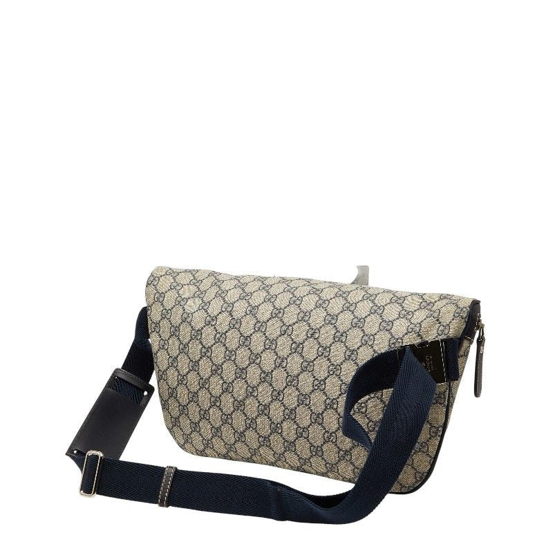Gucci GG Supreme Belt Bag Beige Navy Leather — view 2