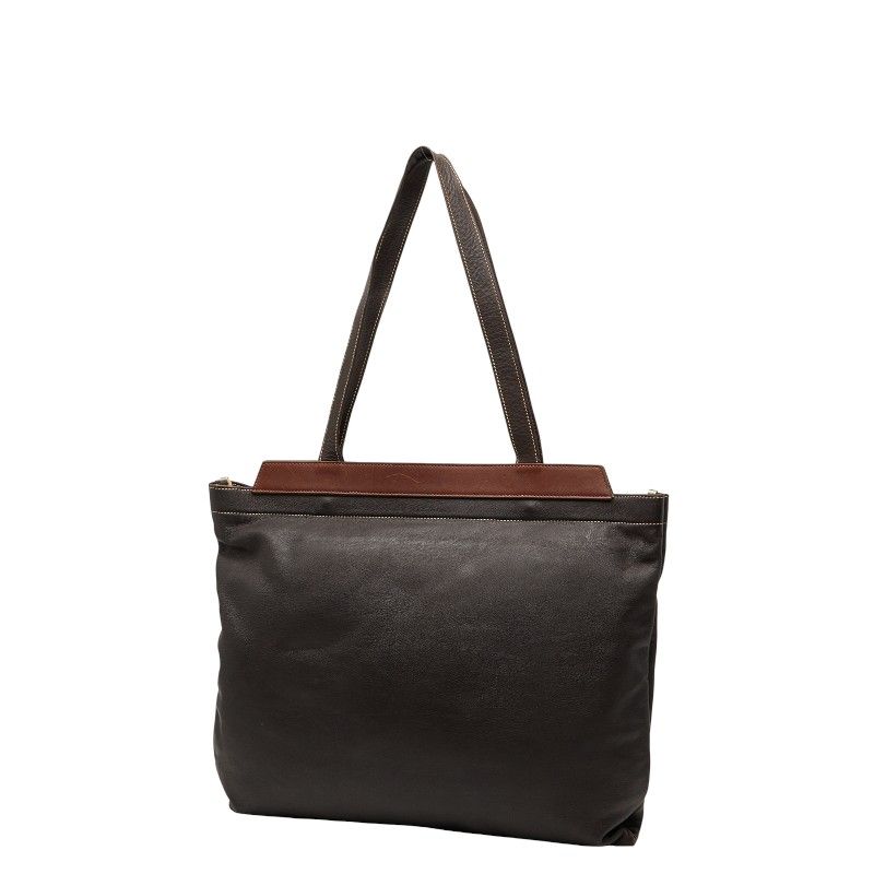 Gucci Interlocking Tote Shoulder Bag Brown Leather — view 2