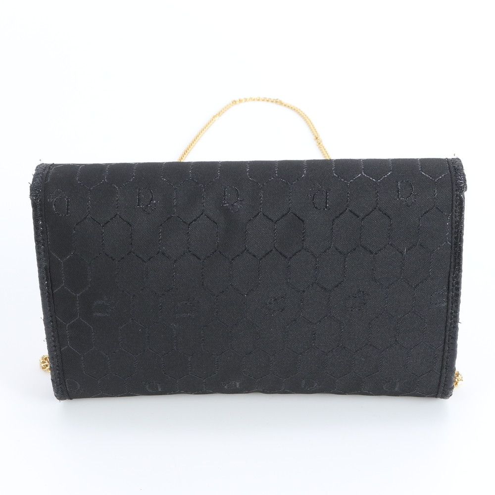 Dior Honeycomb Pattern Chain Leather Nylon Shoulder Bag — view 3