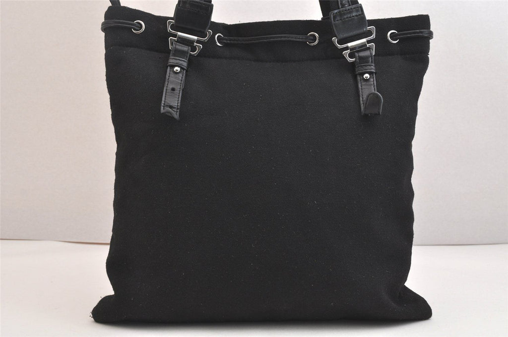 Saint Laurent Shoulder Tote Bag Canvas Leather Black — view 3