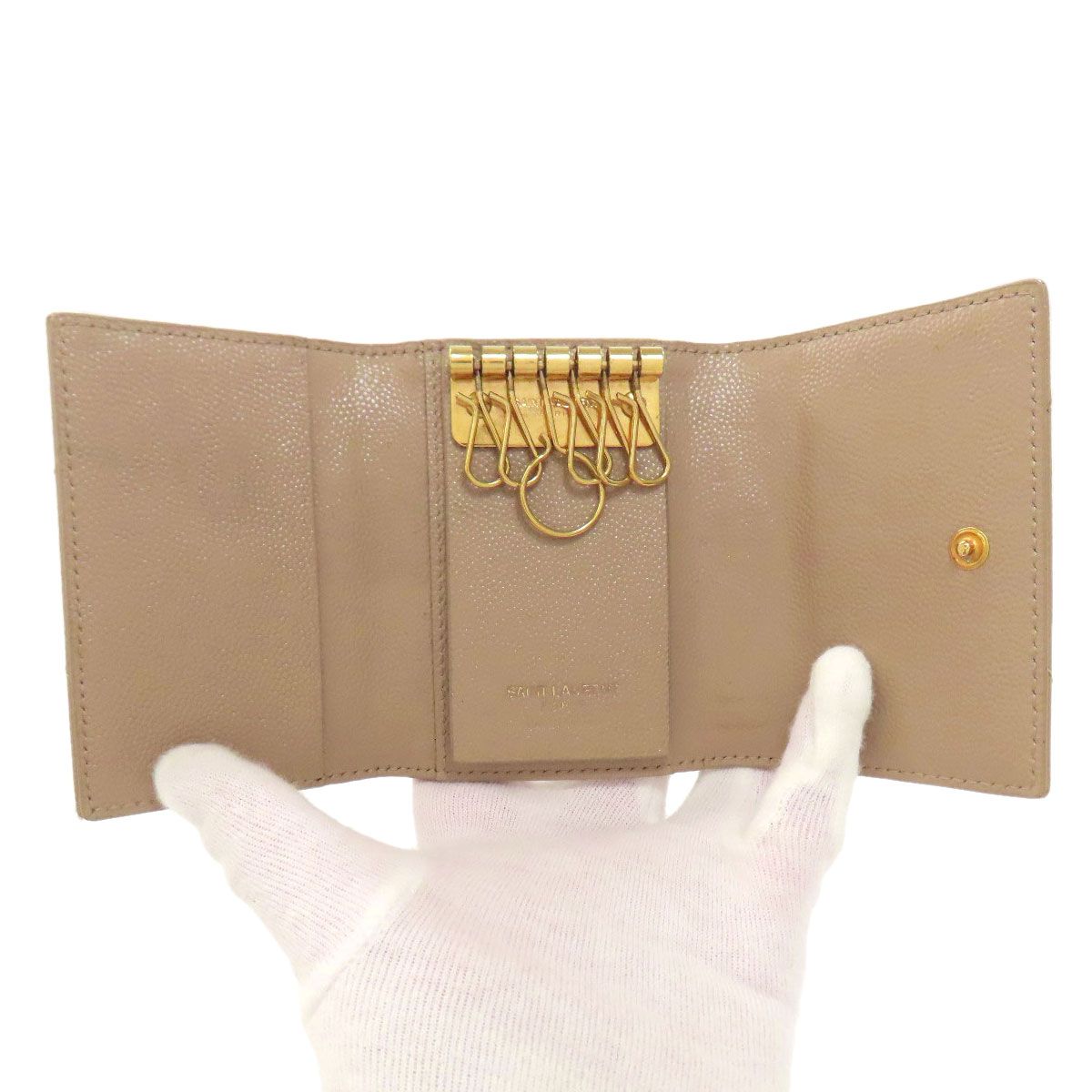 Saint Laurent Logo Key Case Leather Holder — view 4
