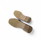 Hermes Oran Sandals Shoes Leather Black Brown Stitch Flat Mules — view 6