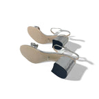 Gucci Sandals Shoes Leather Silver GG Marmont Sequin Strap — view 6