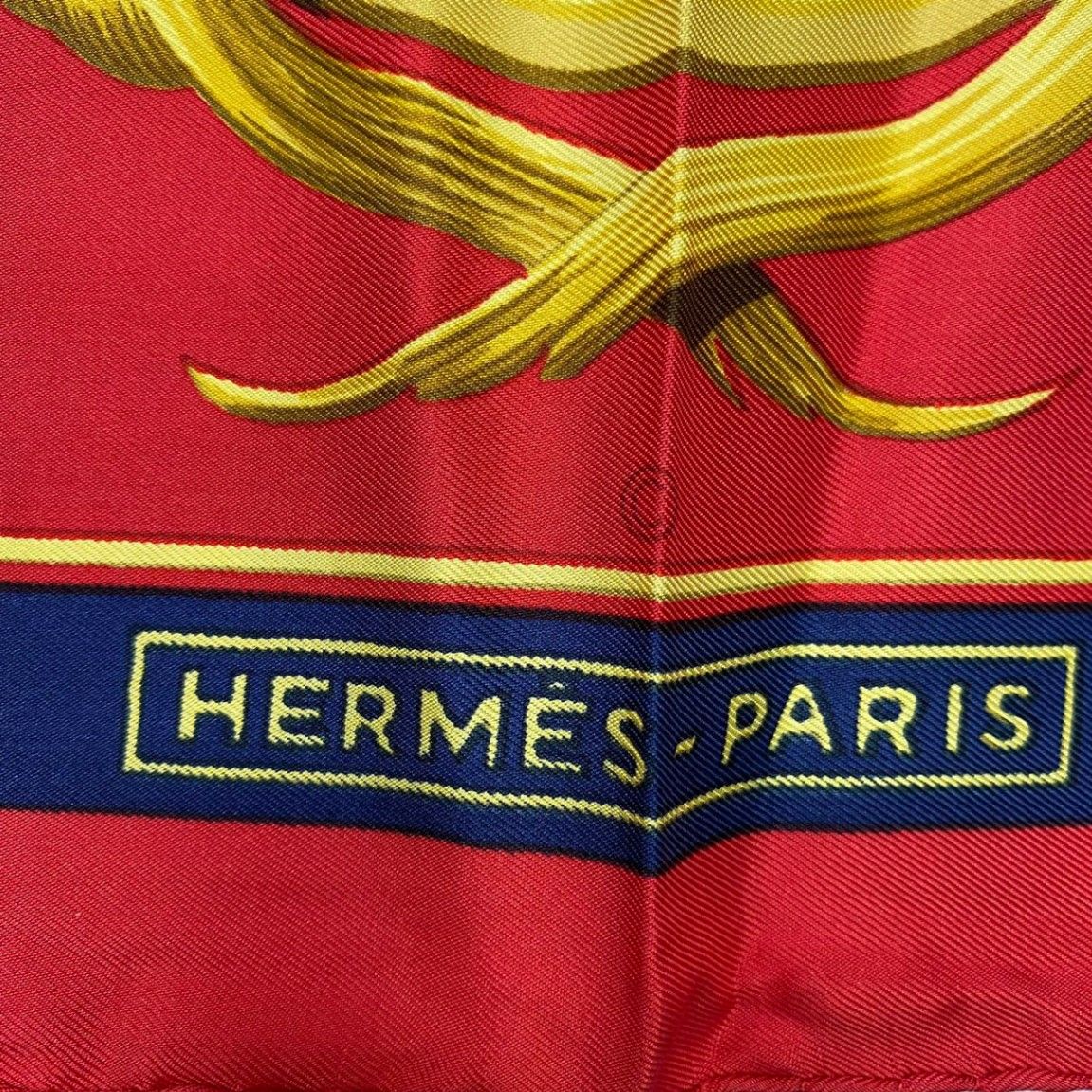 Hermes Scarf Carre 90 Silk Couronnes Crown Red — view 6