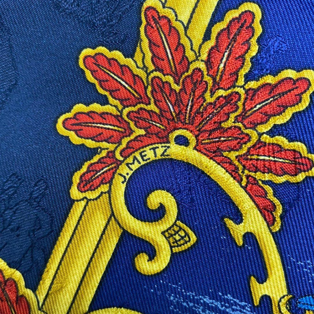 Hermes Scarf Carre 90 Silk Joies D'hiver Winter Fun Navy — view 7