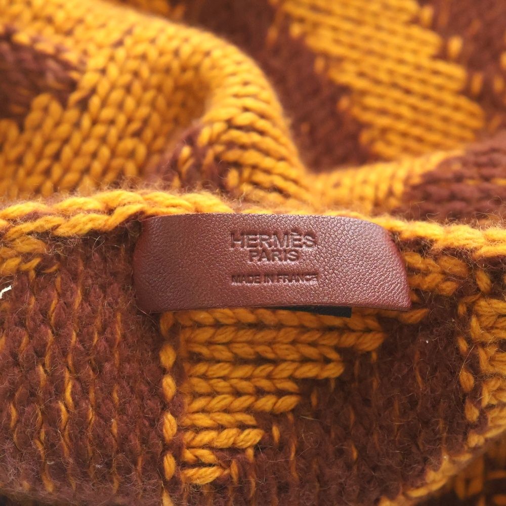 Hermes Lambskin Leather Fringe Logo Scarf — view 5