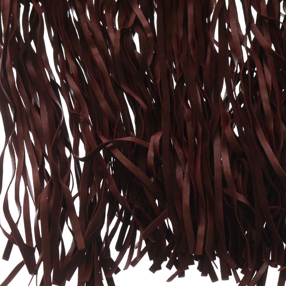 Hermes Lambskin Leather Fringe Logo Scarf — view 3