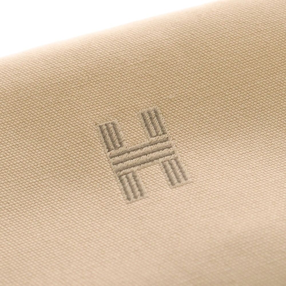Hermes Brid-a-brac GM Silver Logo Button Canvas Handbag Pouch — view 5