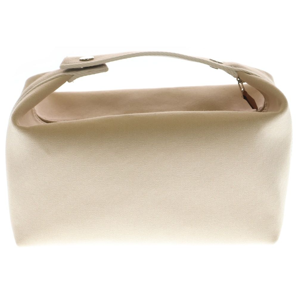 Hermes Brid-a-brac GM Silver Logo Button Canvas Handbag Pouch — view 2
