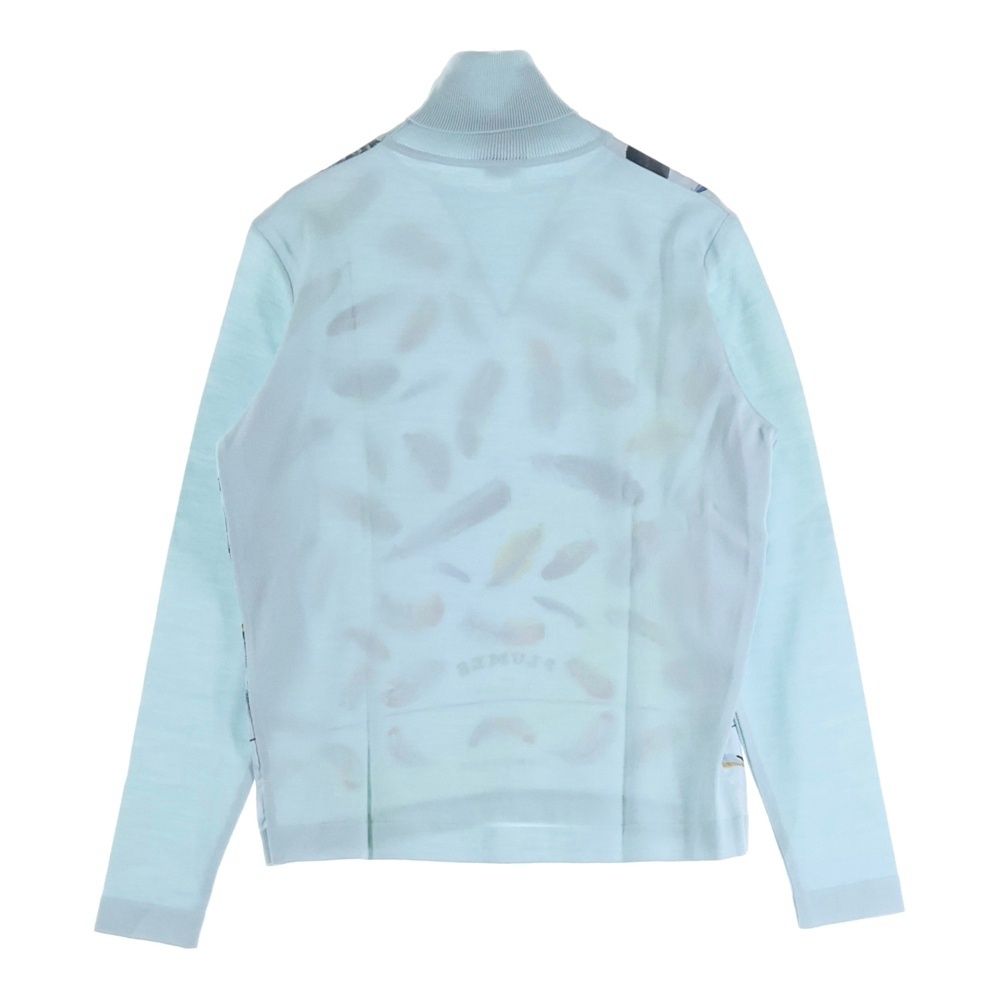 Hermes Twill Lane Plumes Turtleneck Light Blue 36 Flat — view 2