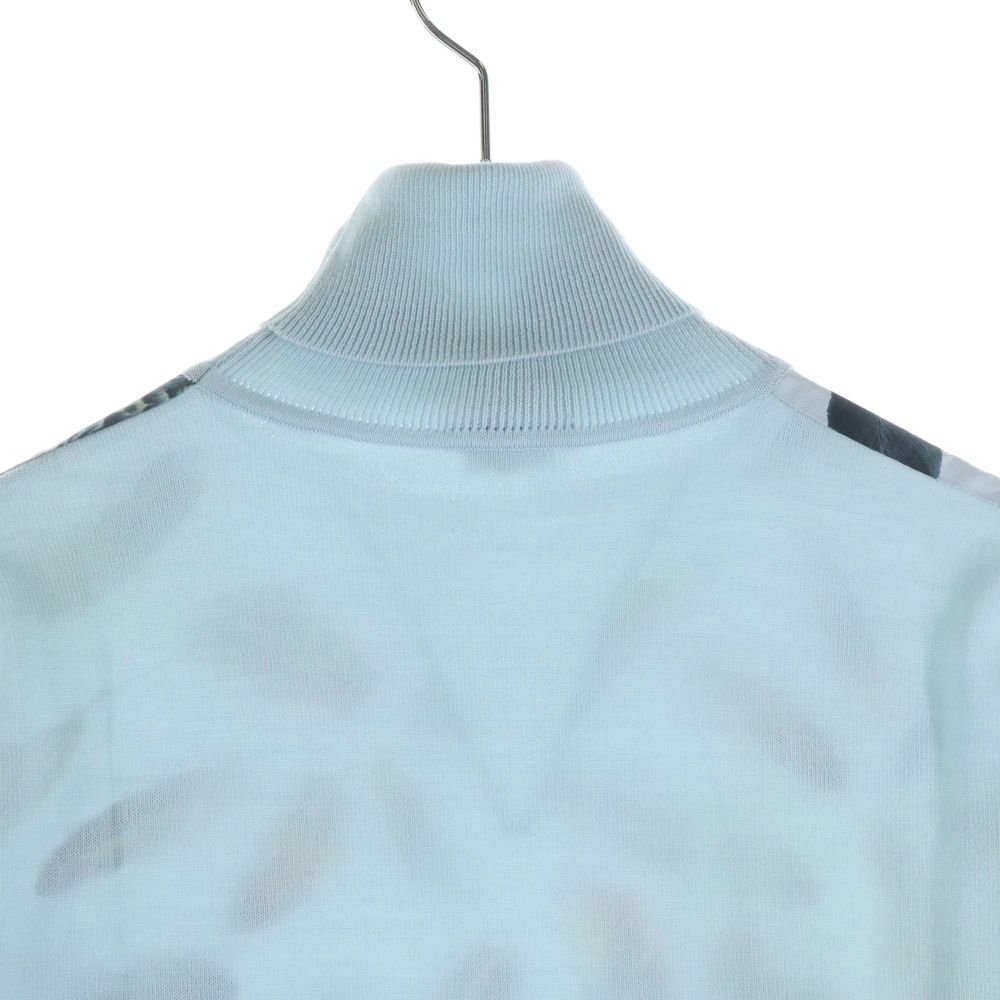 Hermes Twill Lane Plumes Turtleneck Light Blue 36 Flat — view 4