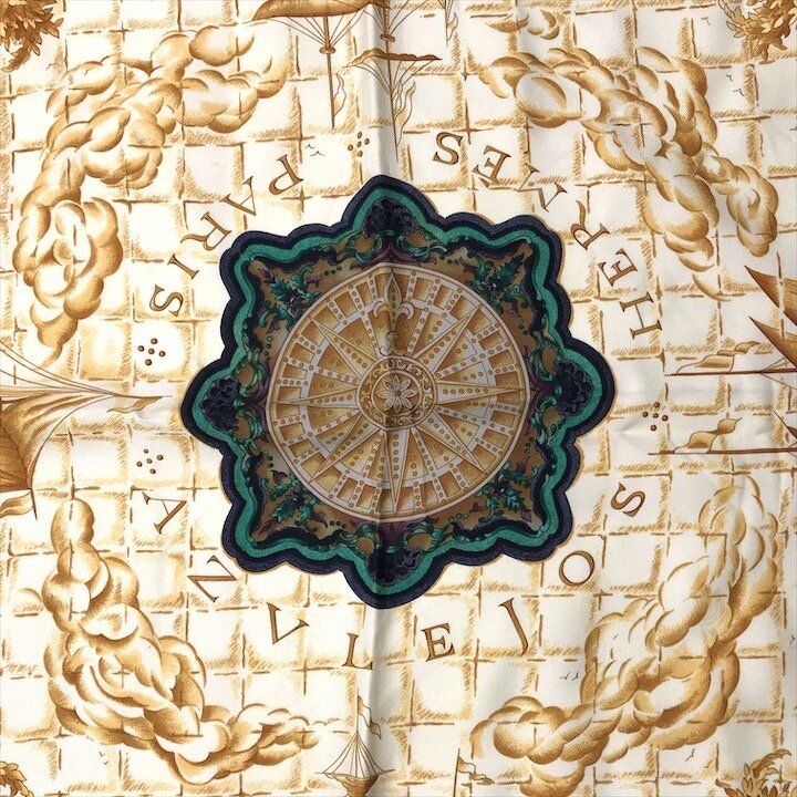 Hermes Carre 90 Azulejos Silk Large Scarf Shawl Black Yellow — view 7
